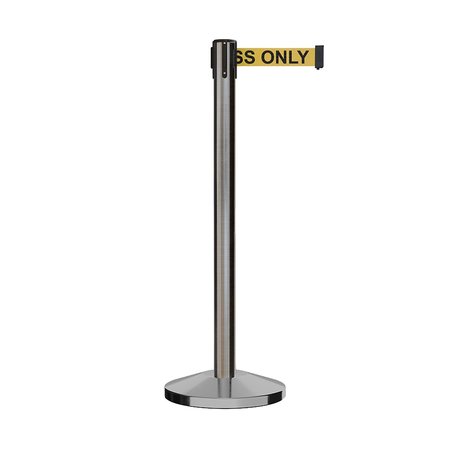 MONTOUR LINE Stanchion Belt Barrier Sat.Steel Post 13ft. Auth...Belt M630-SS-AUTHYB-130